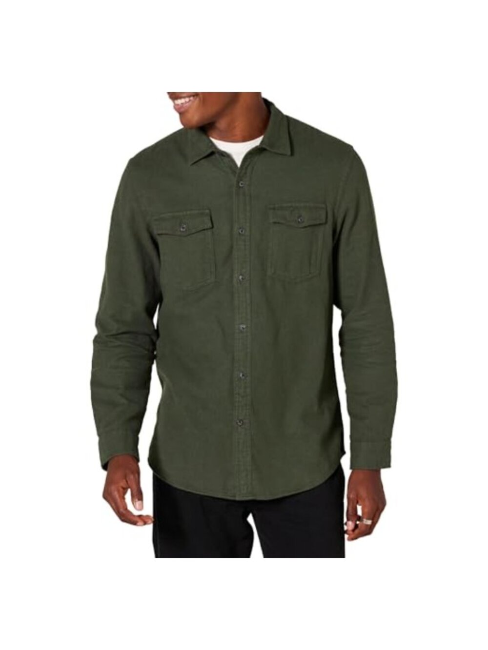 Men's Slim Fit Long Sleeve Button Down Flannel Shirt Brushed Cotton